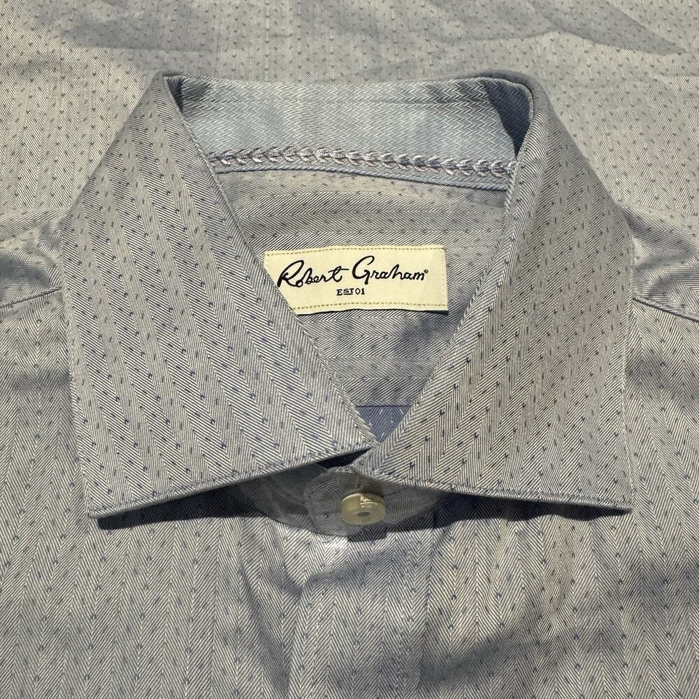 Robert Graham Flip Cuff Shirt Men’s 15.5 39 Button Up Houndstooth Booker